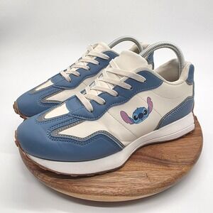 Disney Lilo & Stitch Women 9-9.5 26cm Blue Cream Retro Athletic Sneakers TA0022